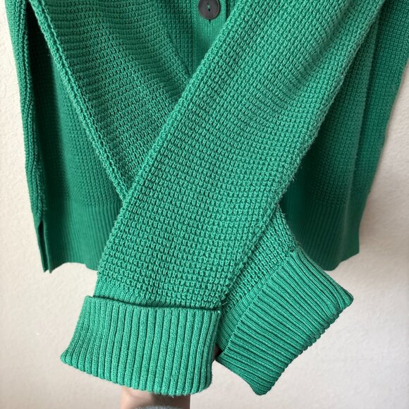 J. Jill Knit Green Button Up Cotton Blend Cardigan Sweater - Picture 5 of 11